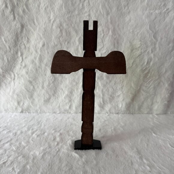 Vintage Handcrafted Wooden Totem Pole Souvenir Hand Painted storyteller piece - Picture 3 of 7